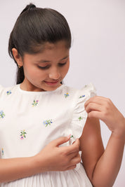 Wildflower White Embroidered Border Dress