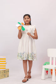 Wildflower White Embroidered Border Dress