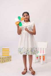 Wildflower White Embroidered Border Dress