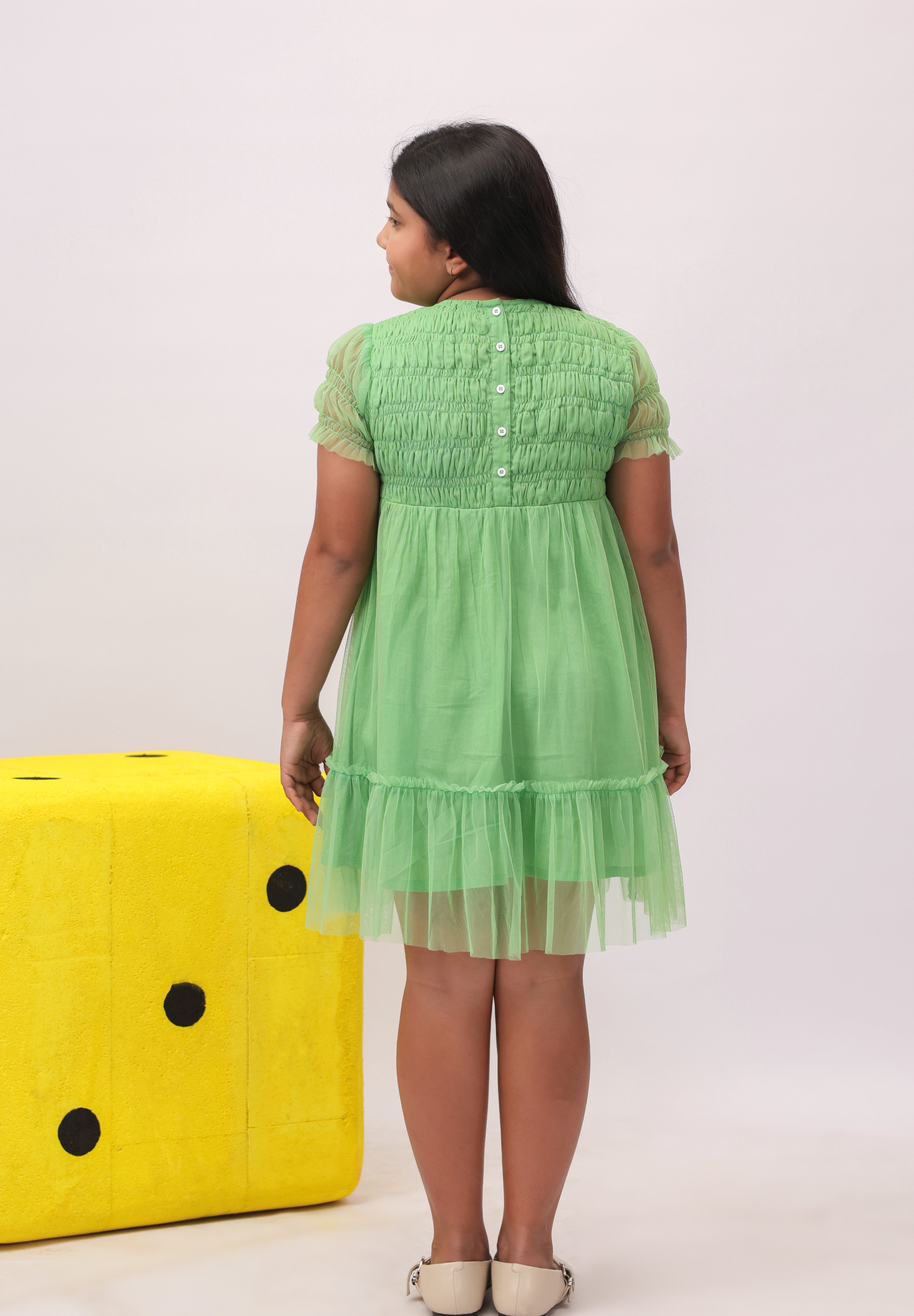 Mint Reverie Smocked Tulle Dress for Girls