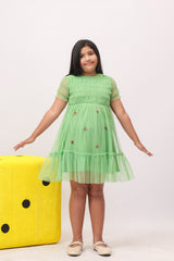 Mint Reverie Smocked Tulle Dress for Girls
