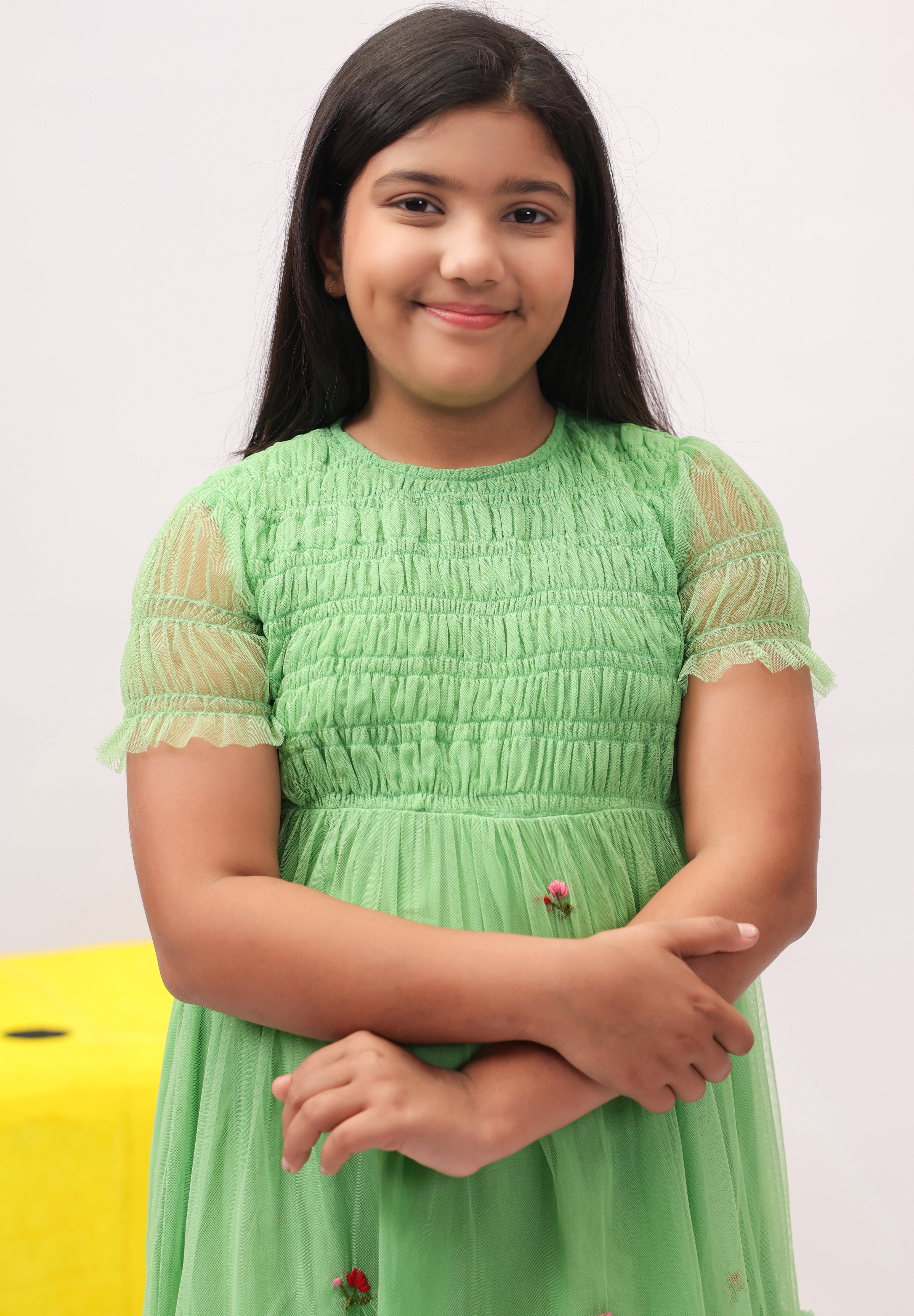 Mint Reverie Smocked Tulle Dress for Girls