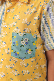 Sunblock Mixed Print Colour-Block Shirt for Girls