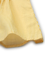 Yellow Striped Embellished Infant Dress