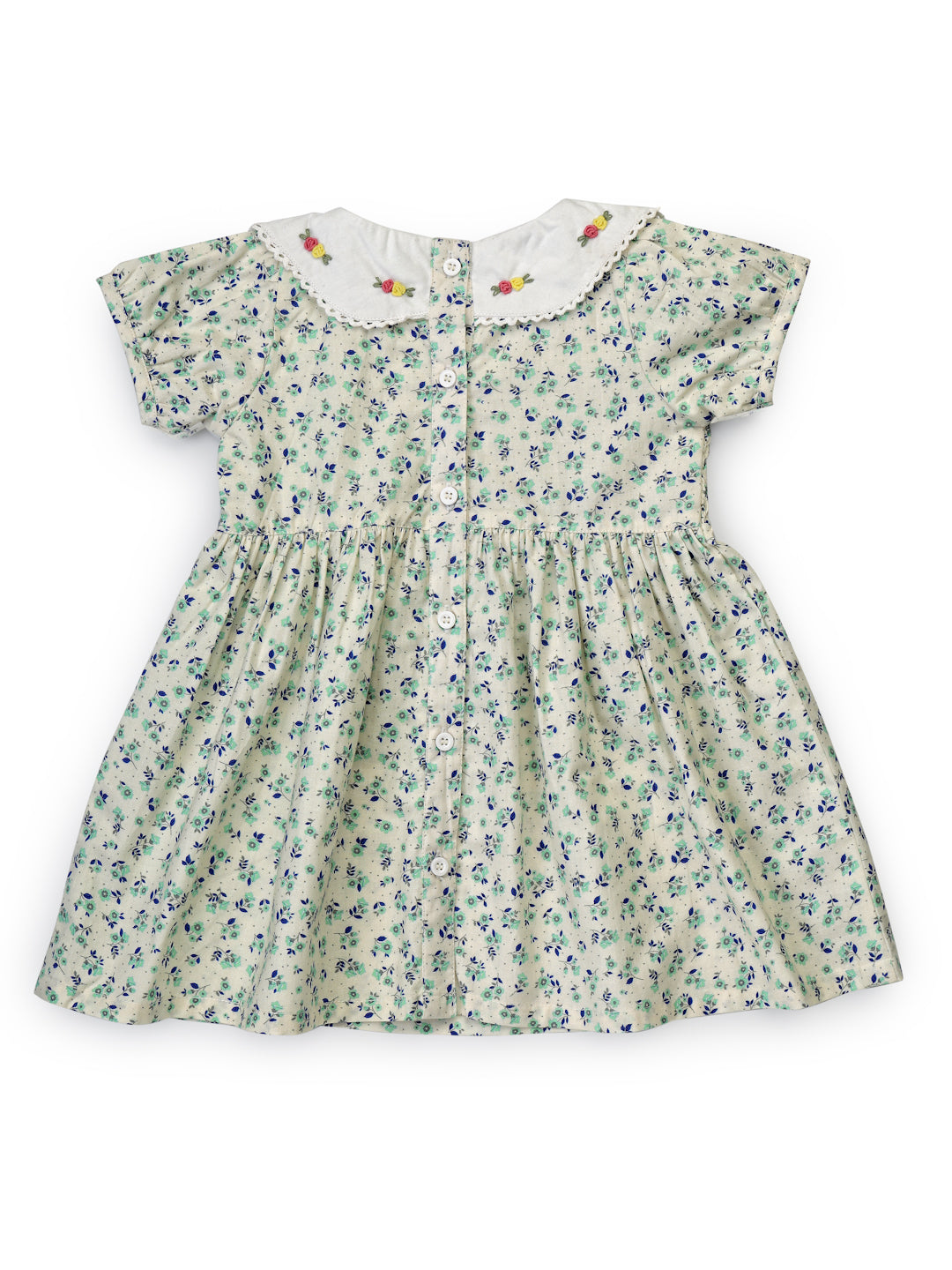 Floral Smocked Infant Dress with collar