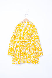 Yellow Floral Tie Detail Dress