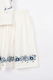 White Embroidered Skirt Set