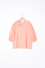 Pink Embroidery and Pin Tuck Detail Shirt