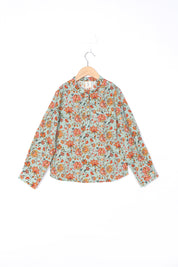 GREEN AND ORANGE FLORAL SHIRT