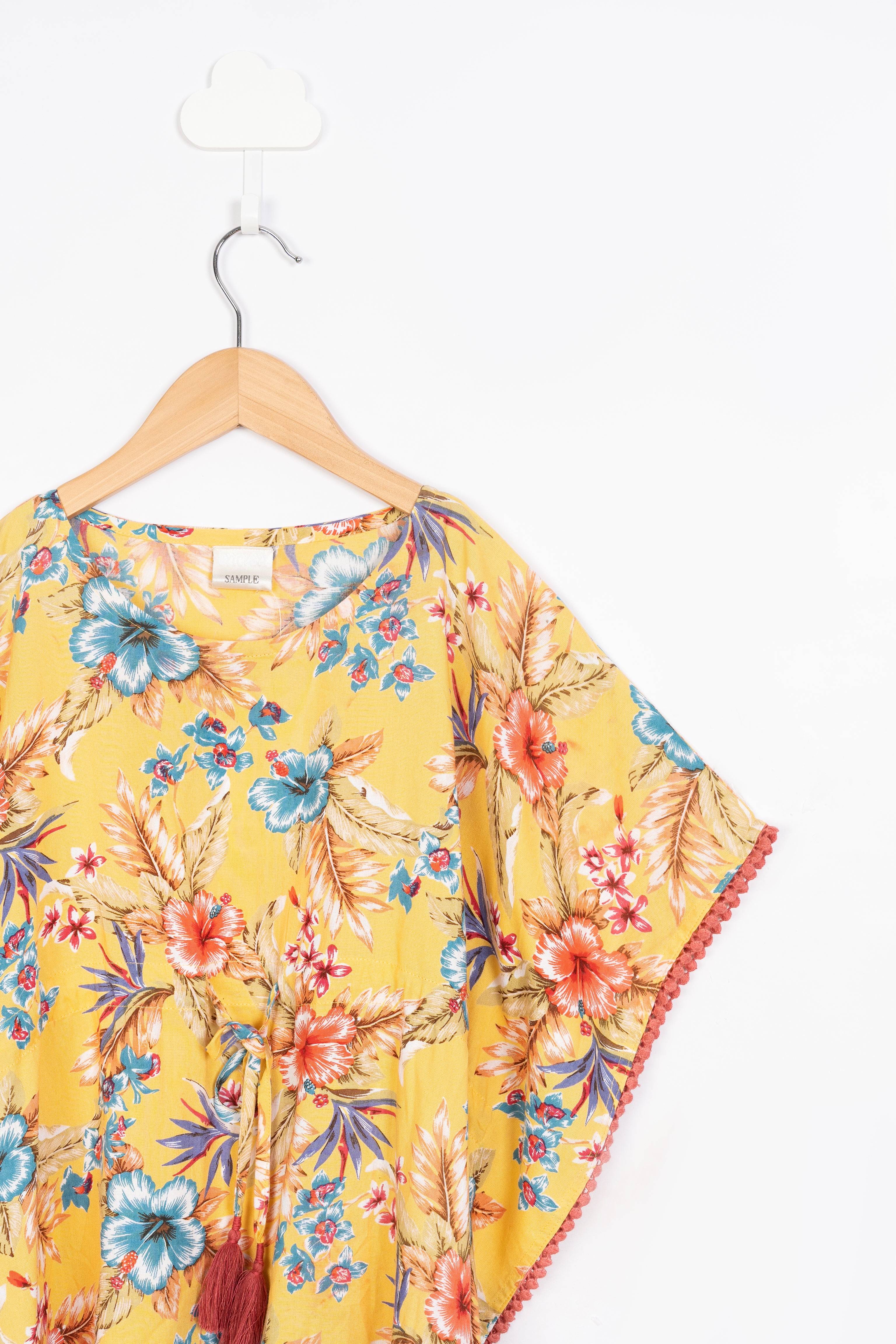 Yellow Printed Kaftan Top