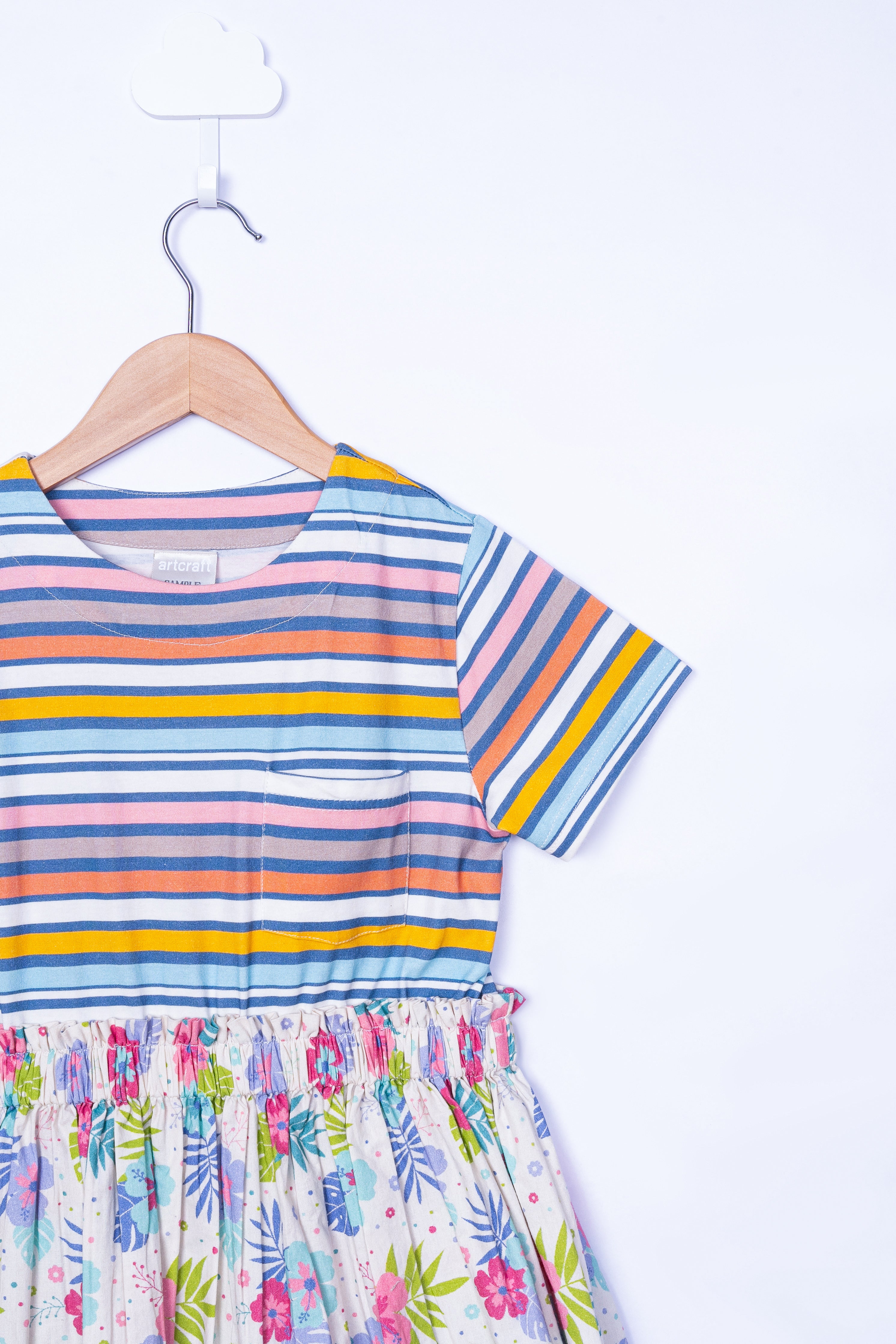 STRIPE AND FLORAL DRESS