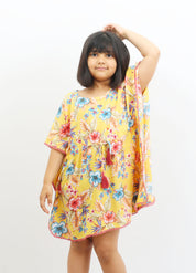 Yellow Printed Kaftan Top