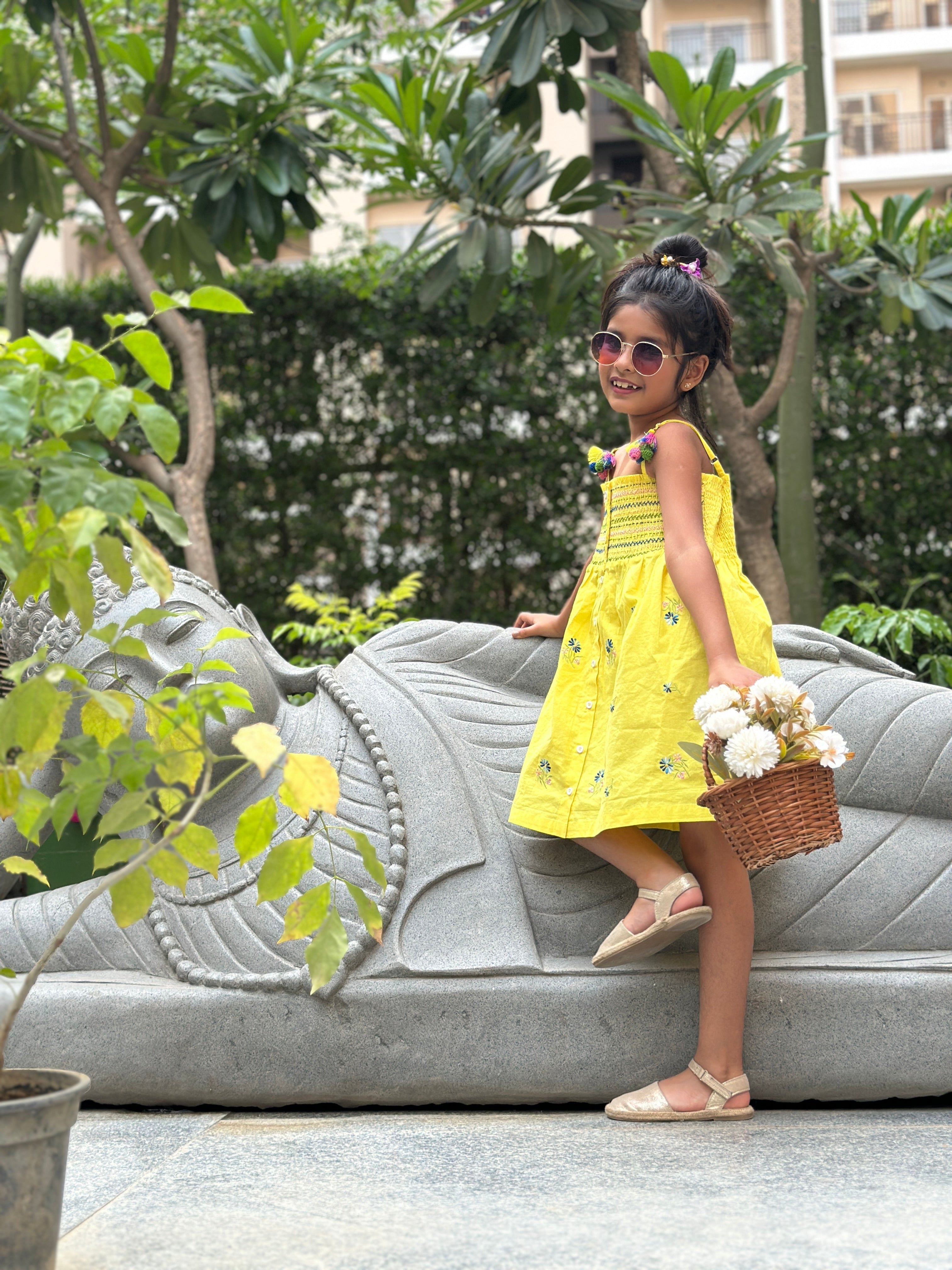 Yellow Smocked Dress
