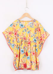 Yellow Printed Kaftan Top