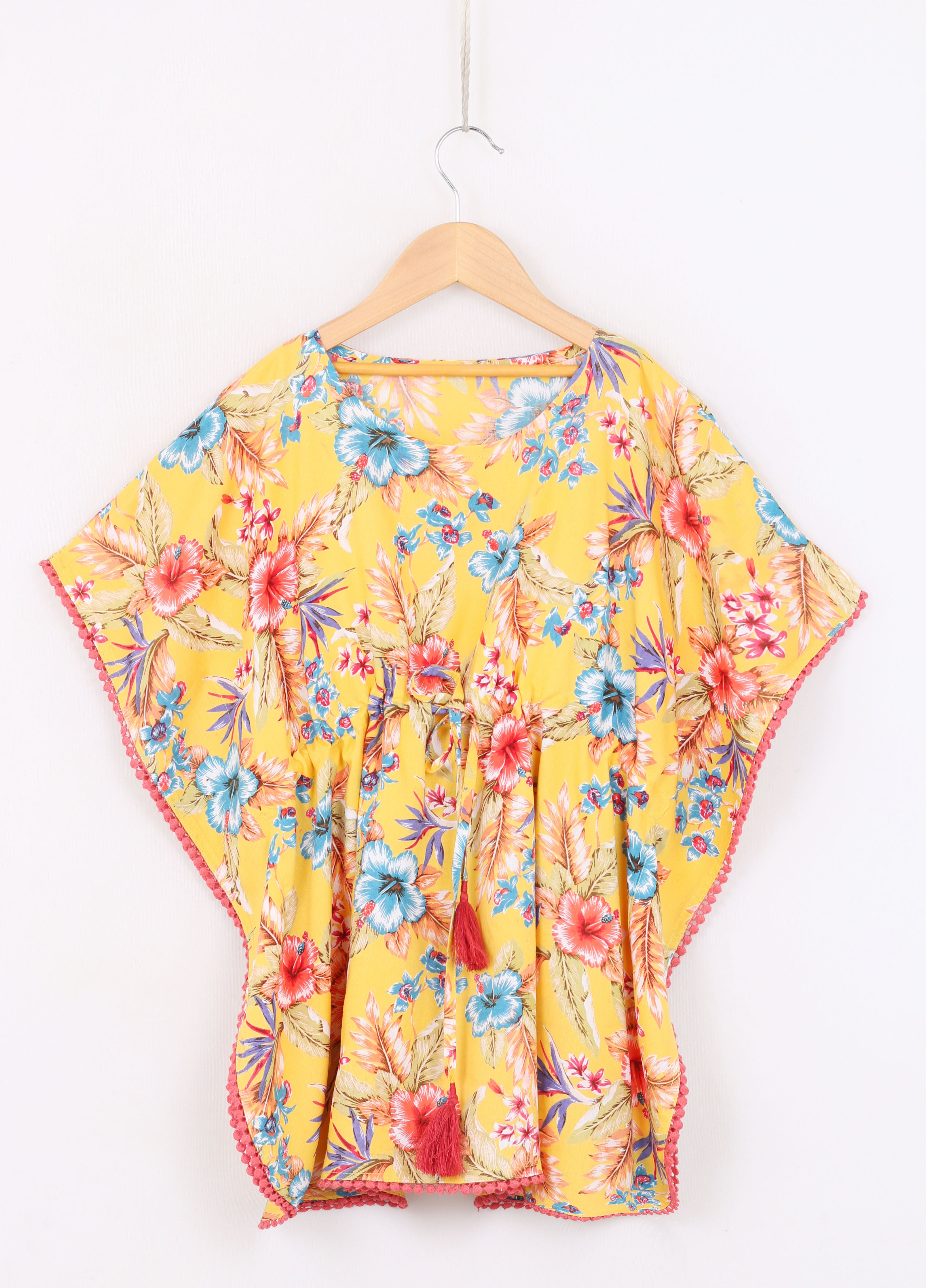 Yellow Printed Kaftan Top