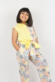 Yellow Leaf Print Co-ord Set