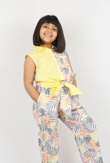 Yellow Leaf Print Co-ord Set