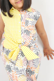 Yellow Leaf Print Co-ord Set