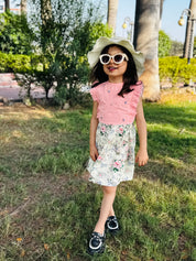 Pink Stripe & Floral Print Dress