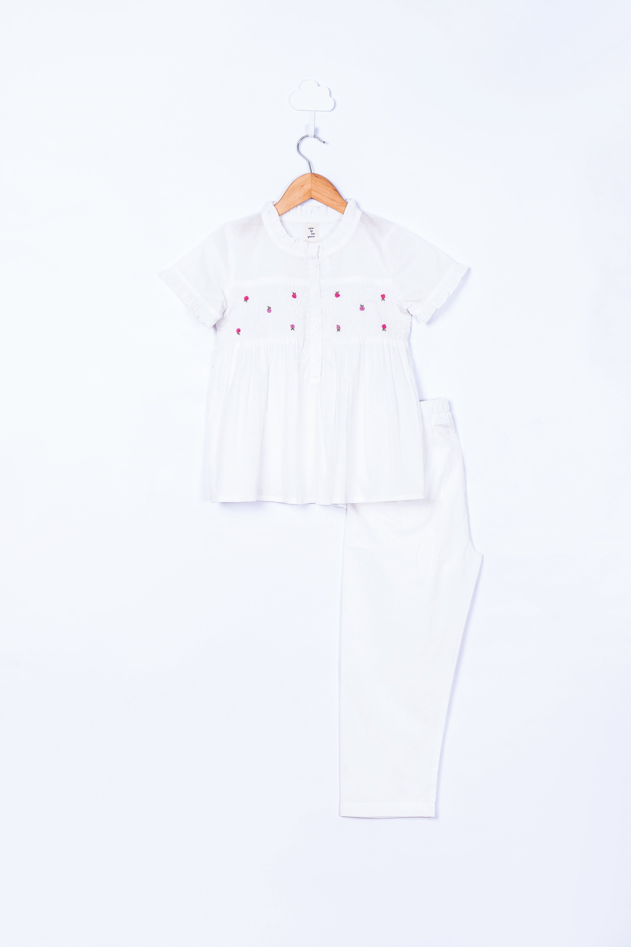 White Smocked Night Suit