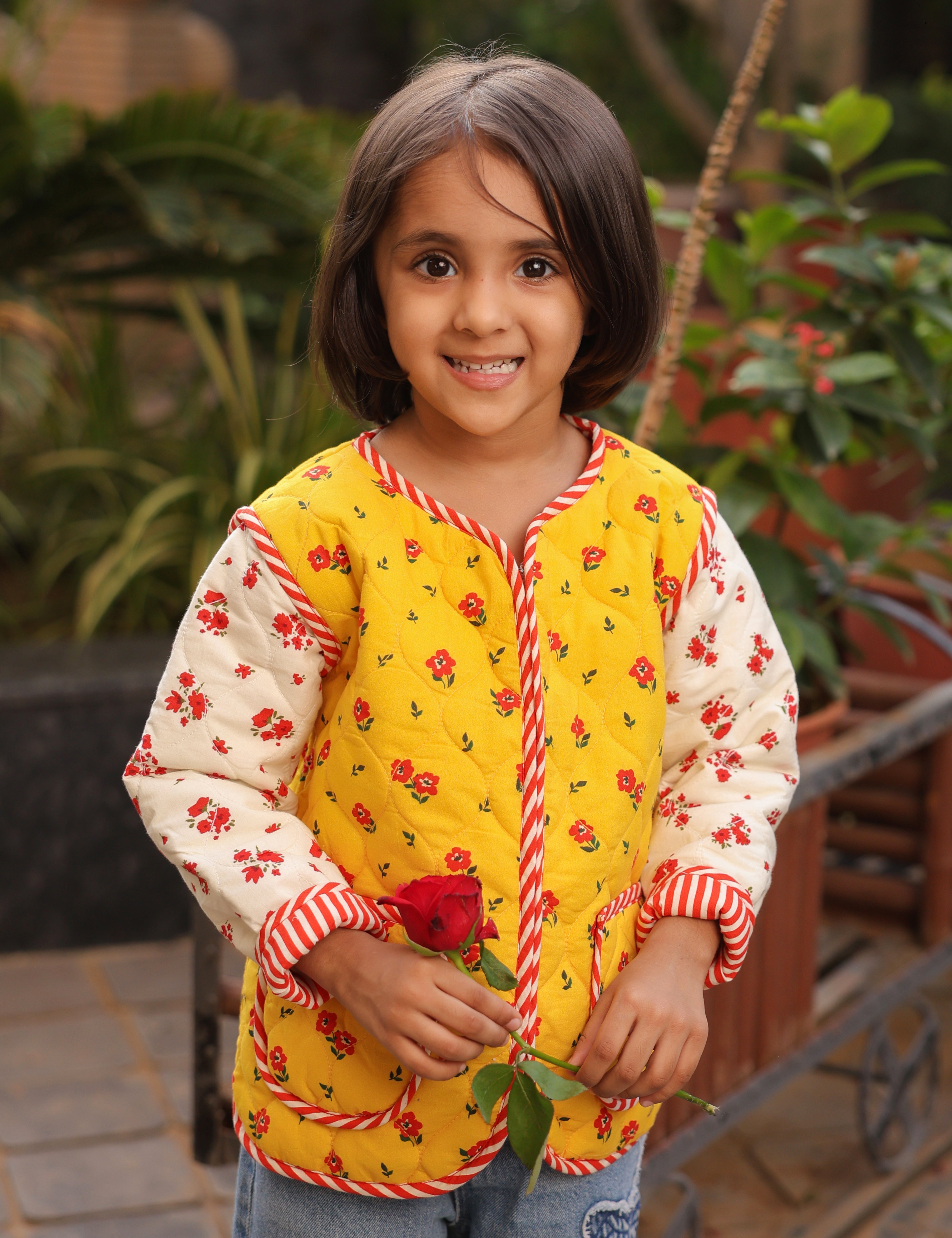 Multicolor Sunshine Posy Jacket for Kids by The Little Trunk