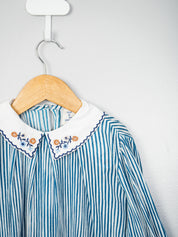 Crepe Embroidered Collar Blouse