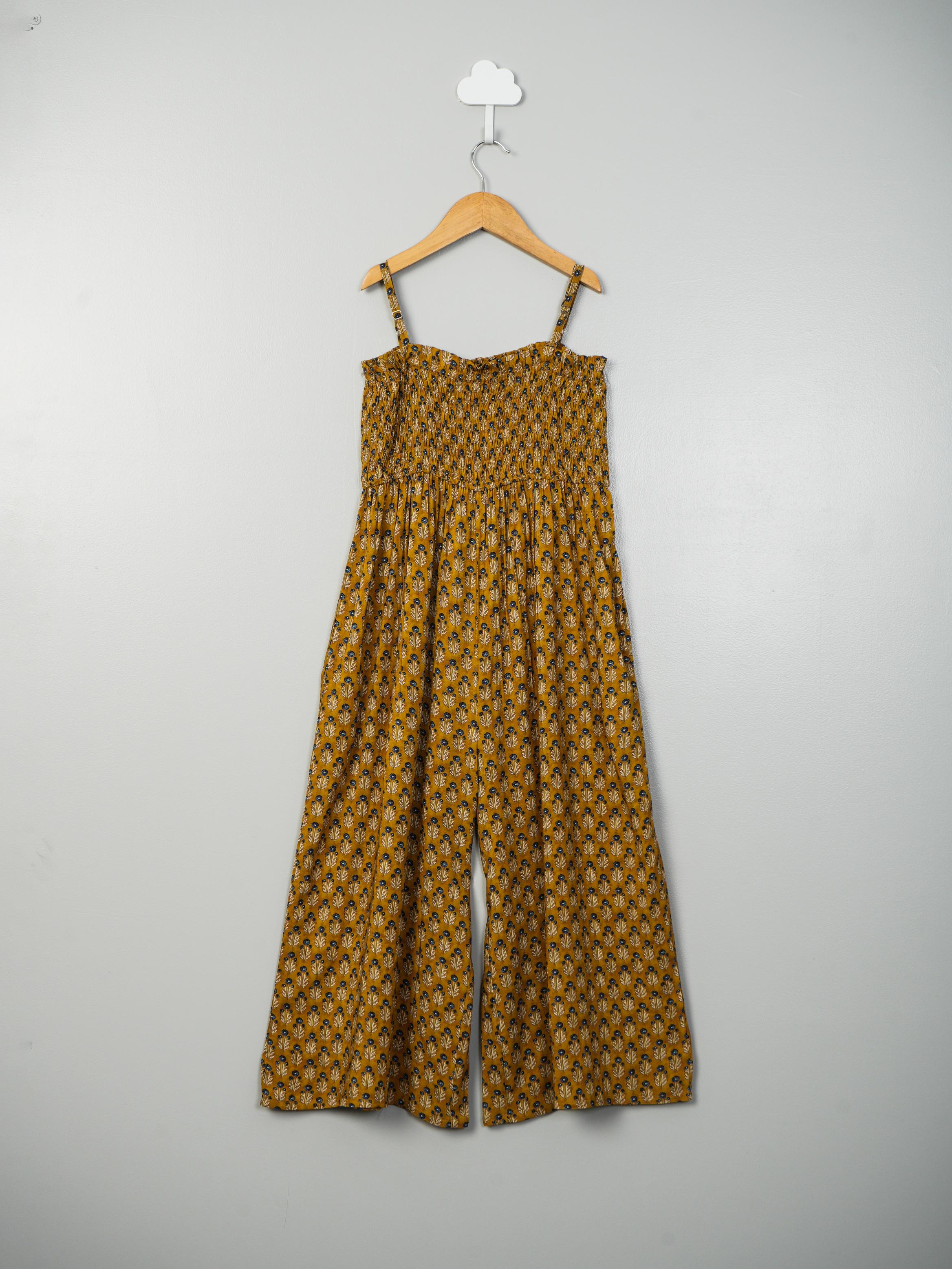 Yellow Block Print Jumpsuit