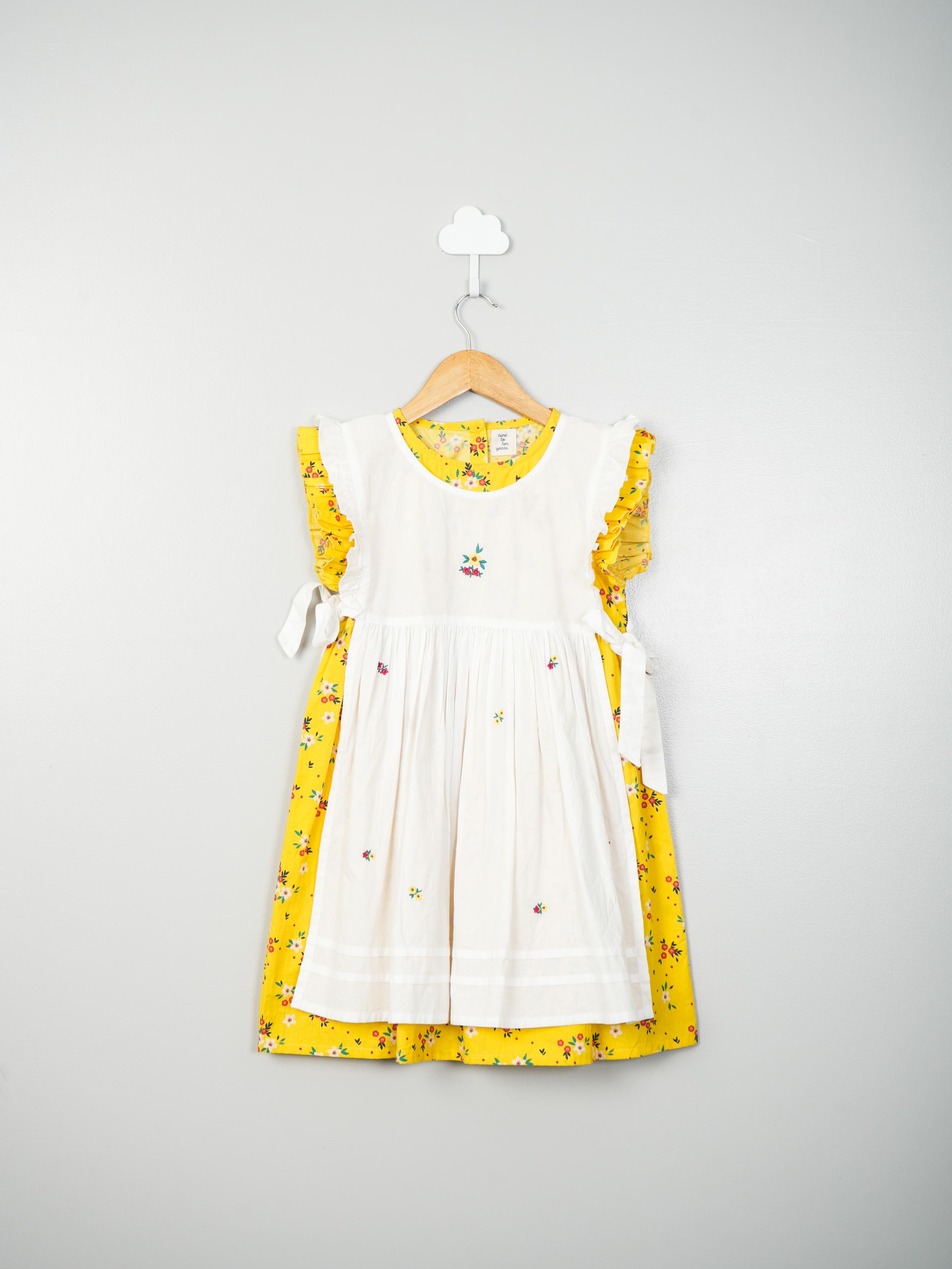 Yellow Floral Rosemary Pinafore Dress