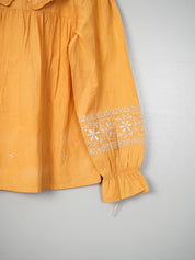 Yellow Embroidery Detail Blouse