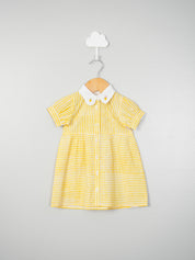 Yellow Stripe and Embroidery
 Detail Dress