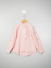 Pink Seersucker Embroidery Shirt