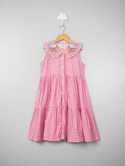 Pink Gingham Checks Dress