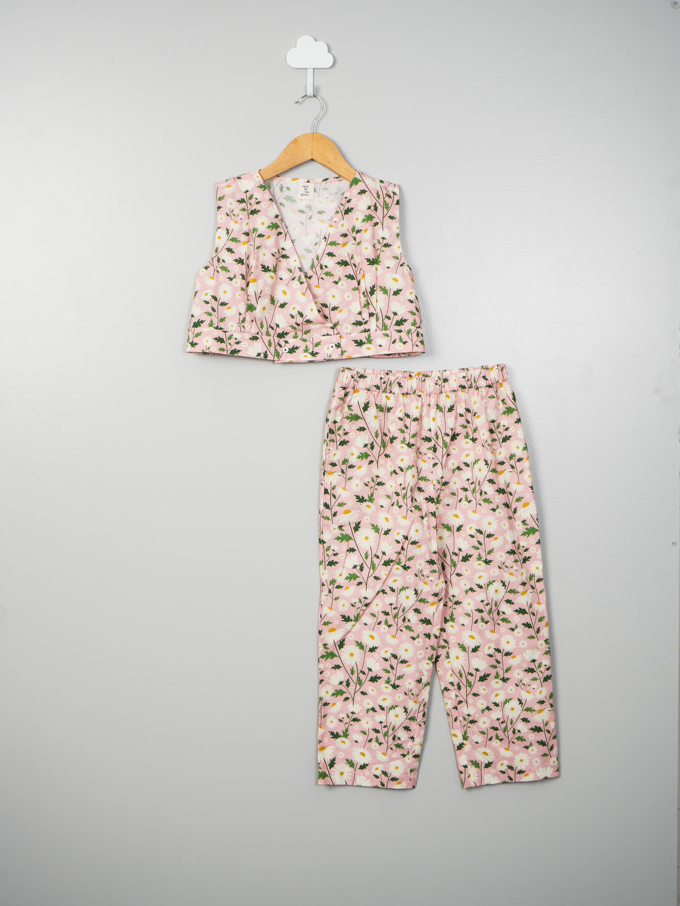 Pink Floral Pant Set