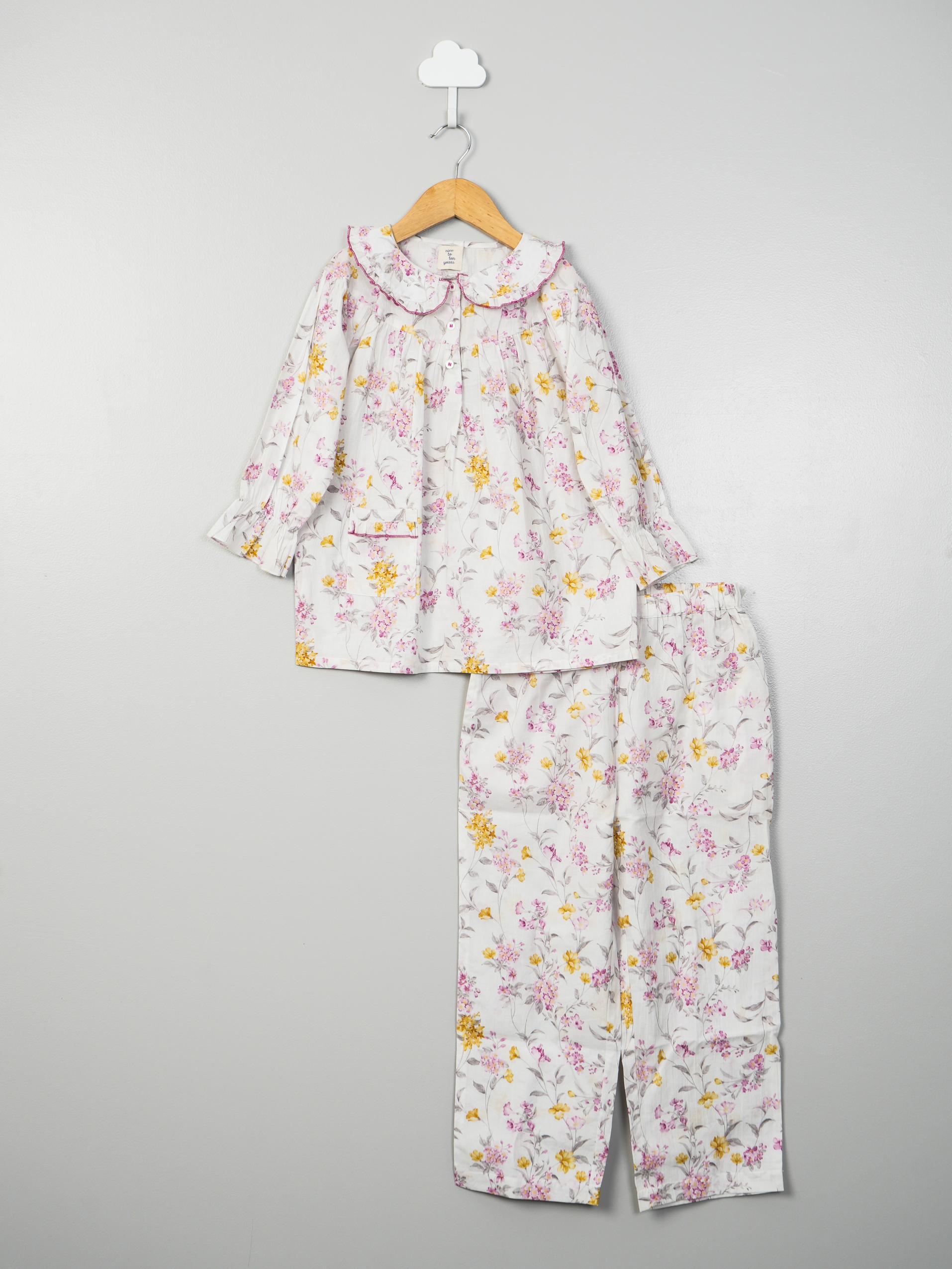 Pink & Yellow Floral PJ Set