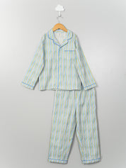 Shades of Blue Stripe PJ Set