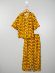 Yellow Block Print Co-ord Set