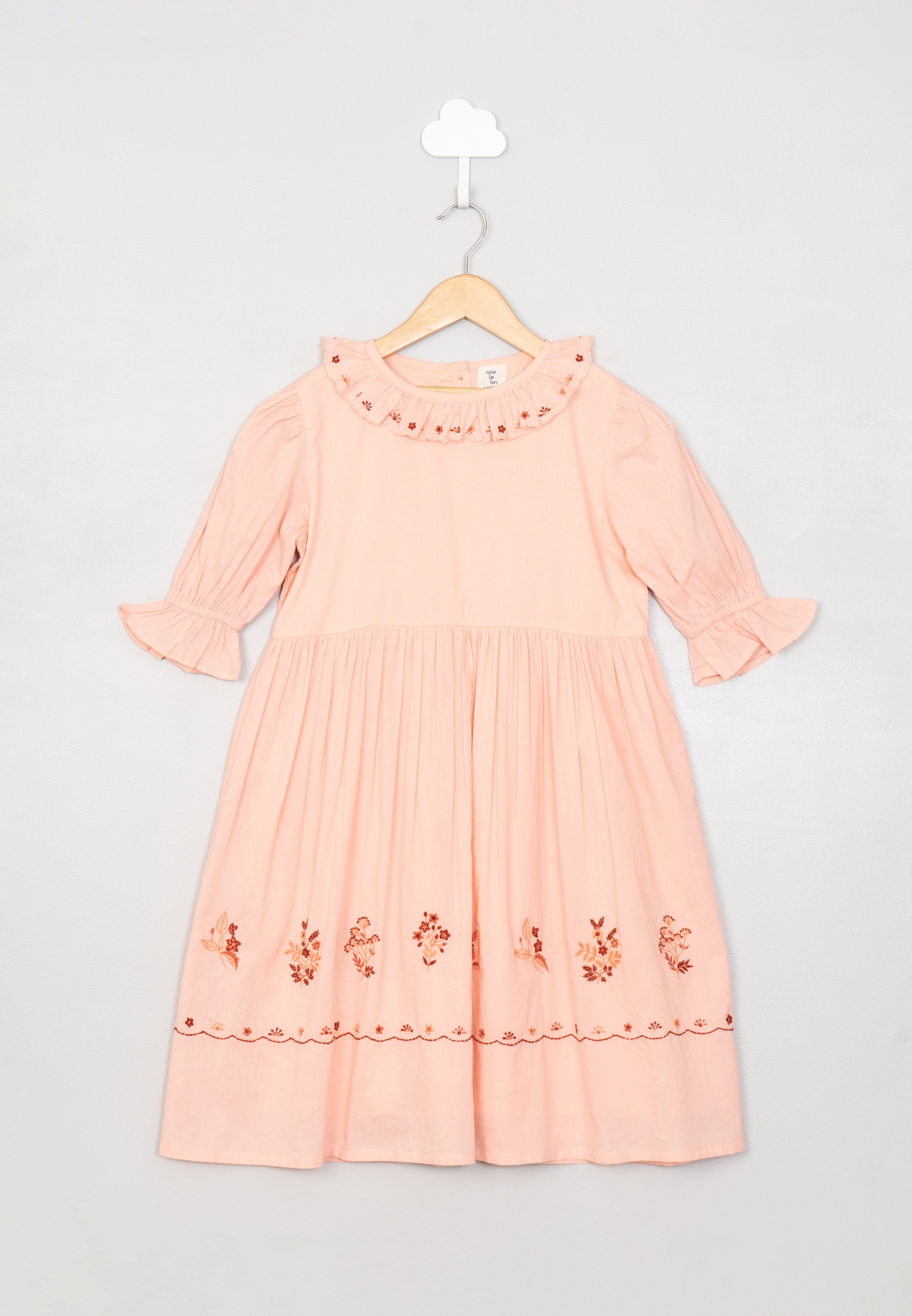 Peach Embroidery Dress