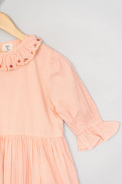 Peach Embroidery Dress