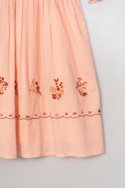 Peach Embroidery Dress