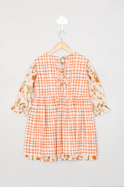 Orange Floral Pinafore Dress