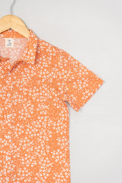 Florals in Orange Shirt