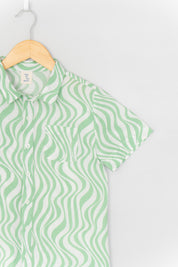 Waves in Green Shirt