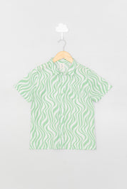 Waves in Green Shirt