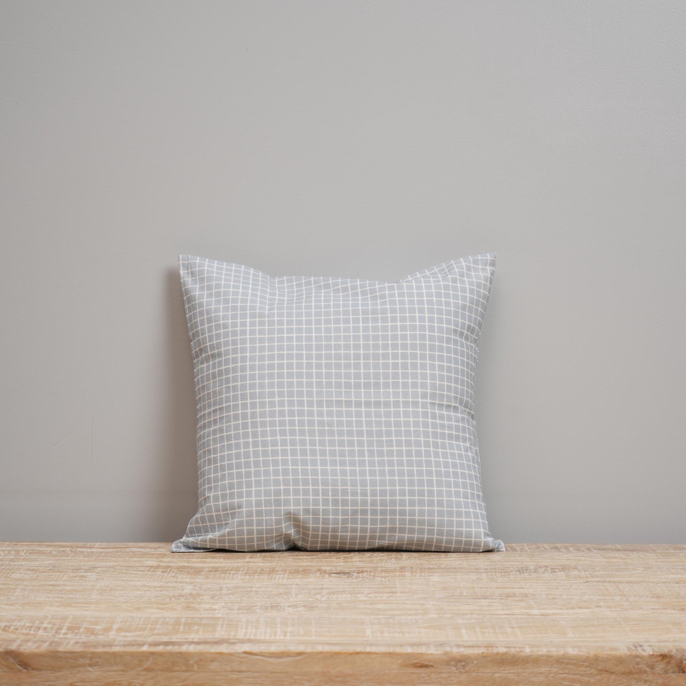 Grey Checks Cushion Cover