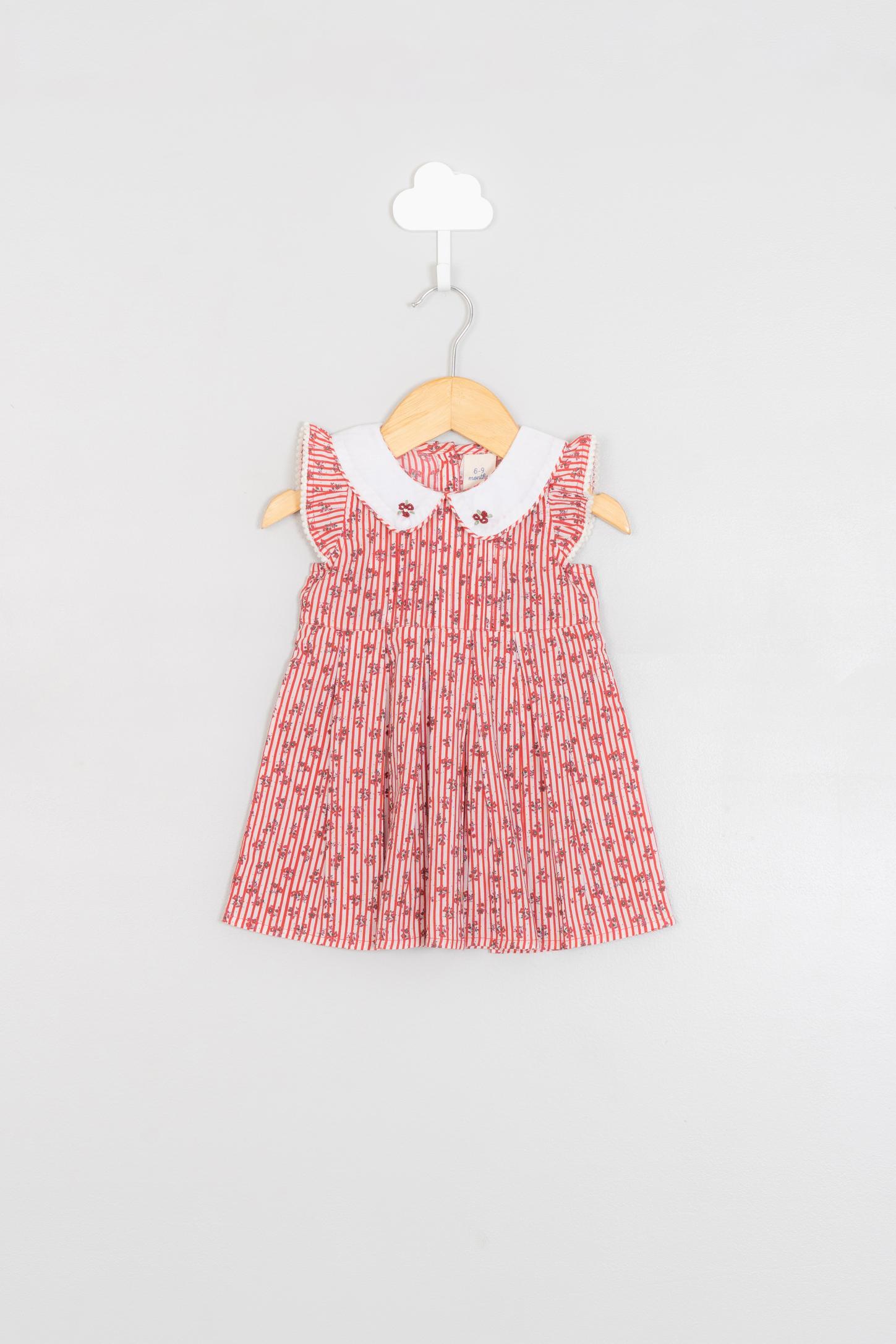 Lace and Pin Tuck Detail Infant Dress