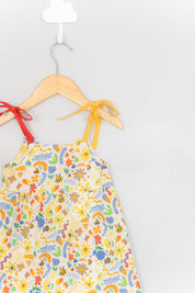 Red and Yellow Knot Detail Dress