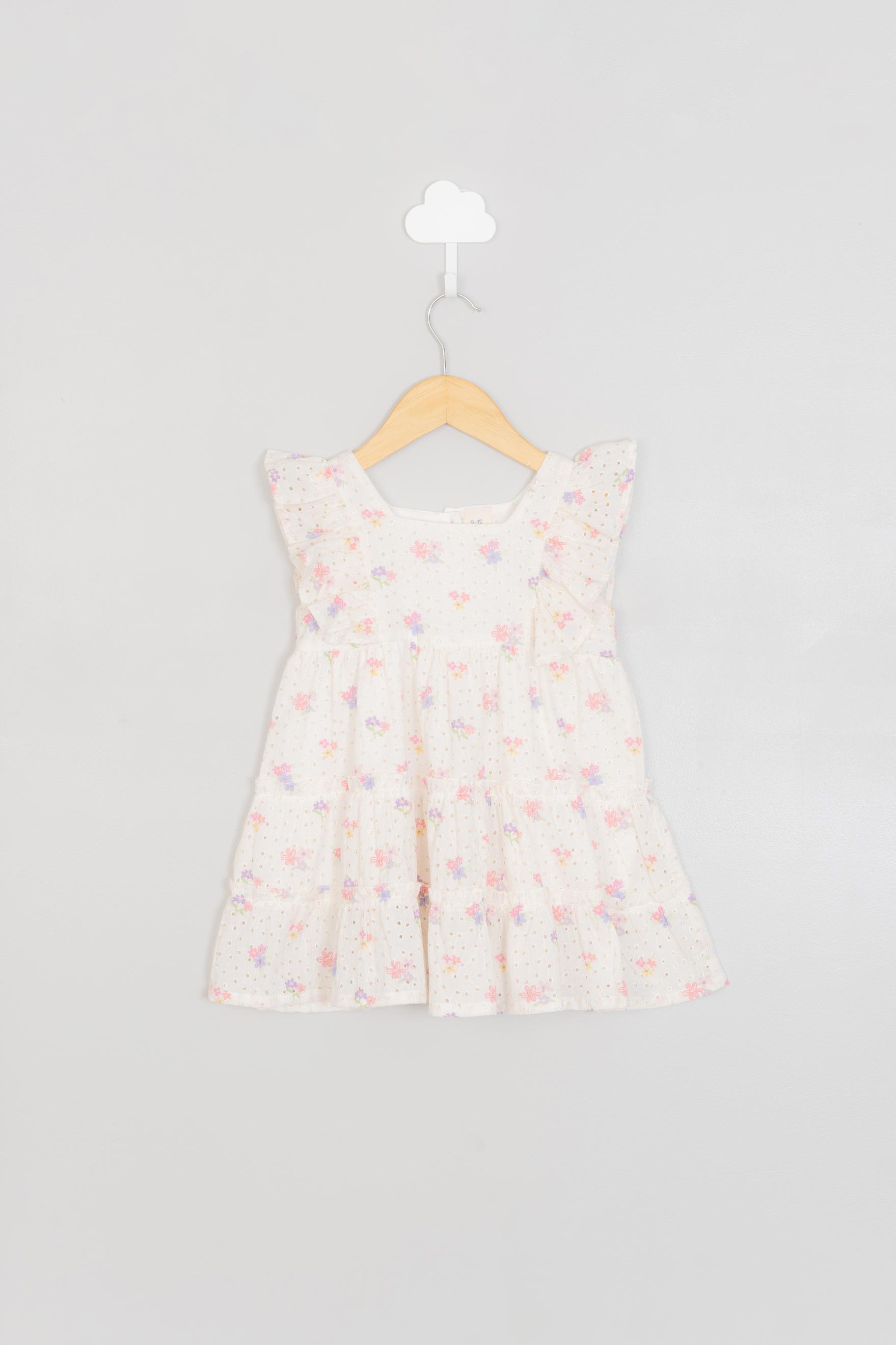 Anglaise Embroidery Floral Infant Dress