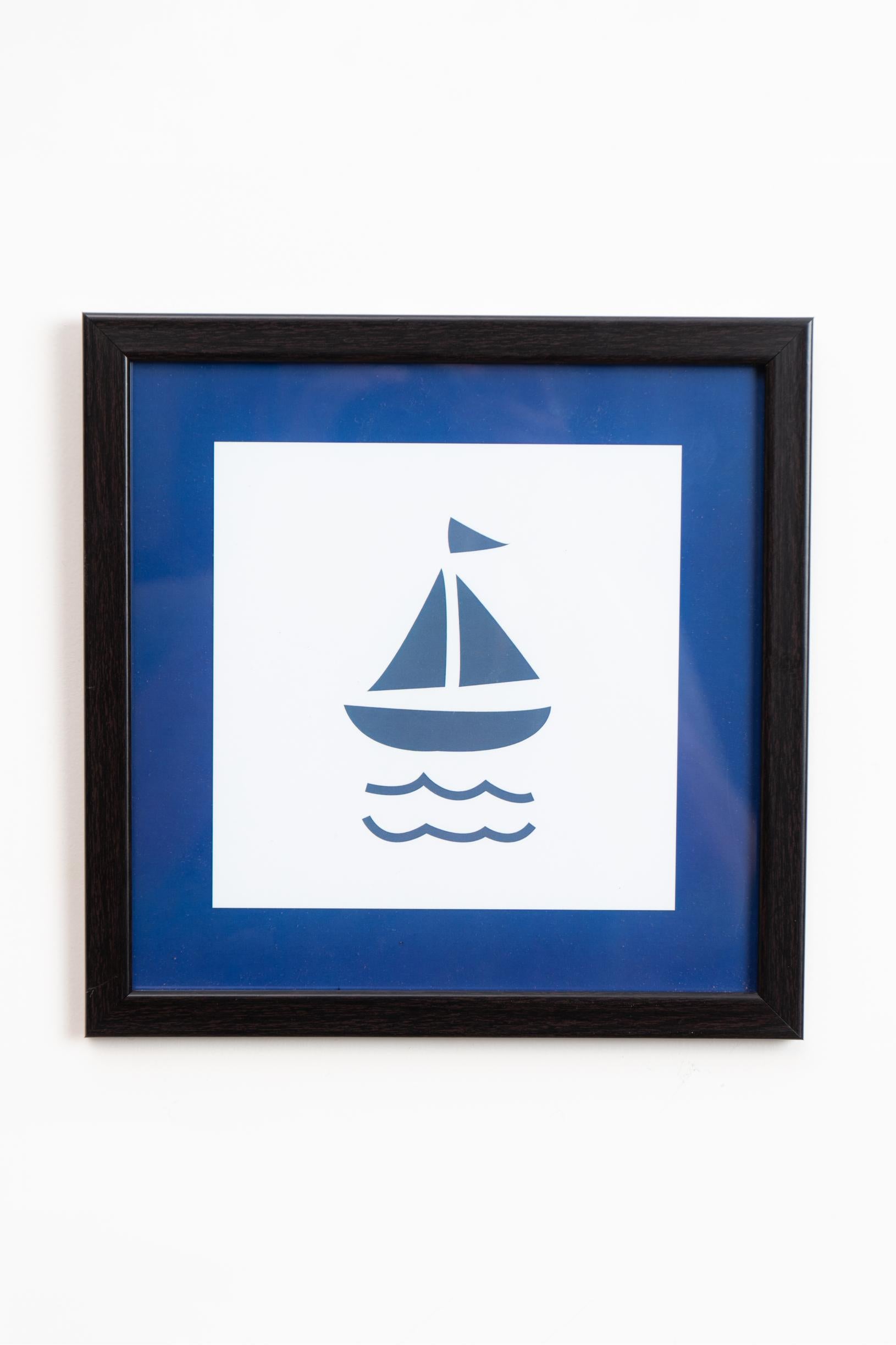 Blue Boat Photo Frame