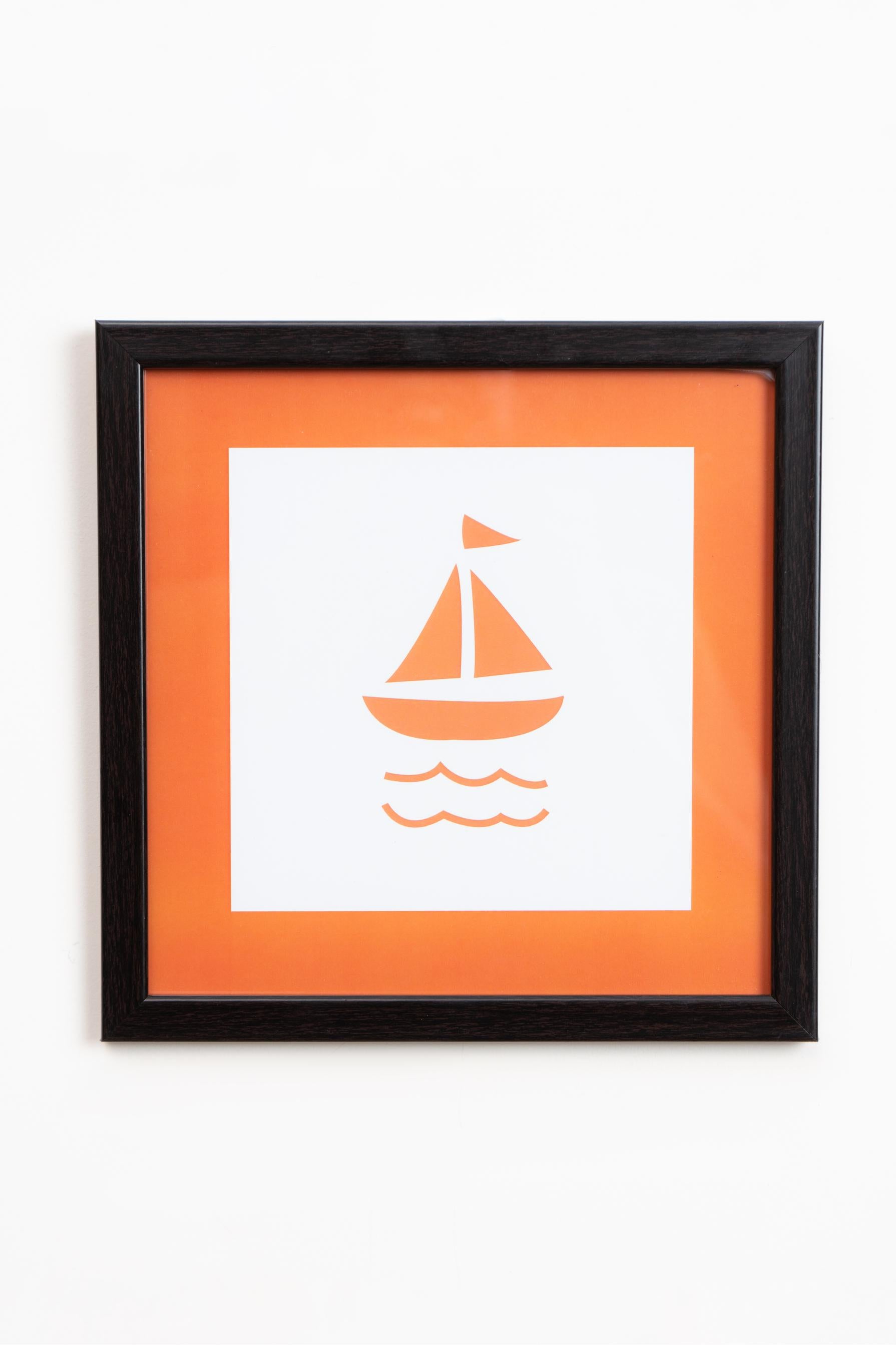 Orange Boat Photo Frame