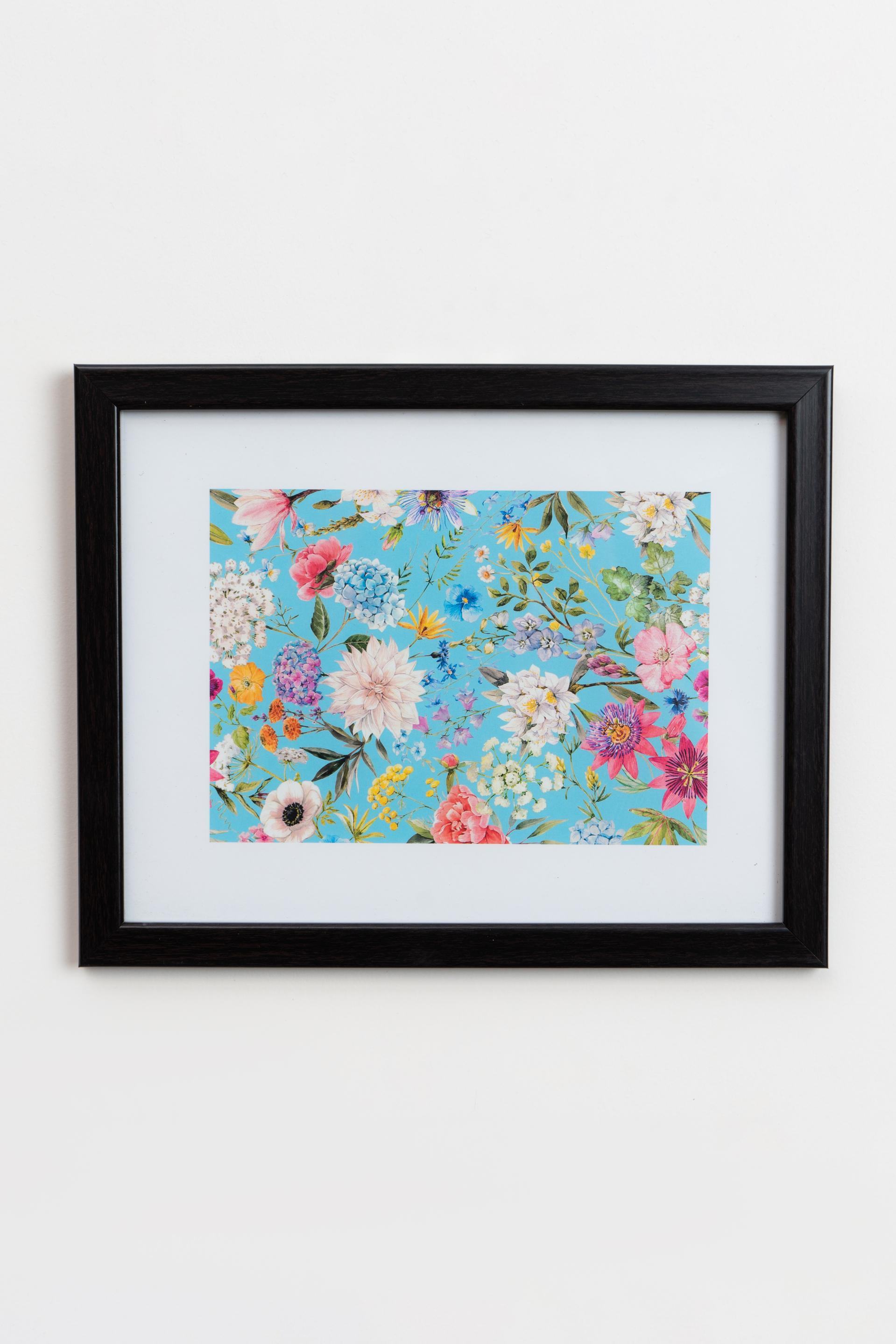 Blue Floral Photo Frame